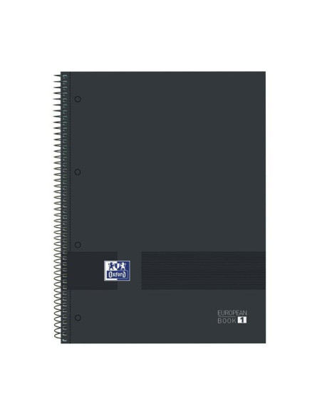 OXFORD CUADERNO &YOU EUROPEANBOOK 1 WRITE&ERASE 80H A4 5X5MM MICROPERFORADO TAPA EXTRADURA NEGRO