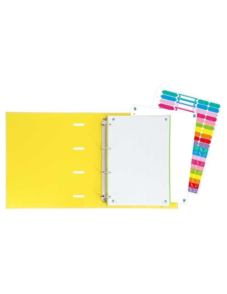 OXFORD & YOU TE CARPETA 4 ANILLAS 35MM EUROPEANBINDER A4 TEXTRADURA CRECAMBIO 5X5 BANANA