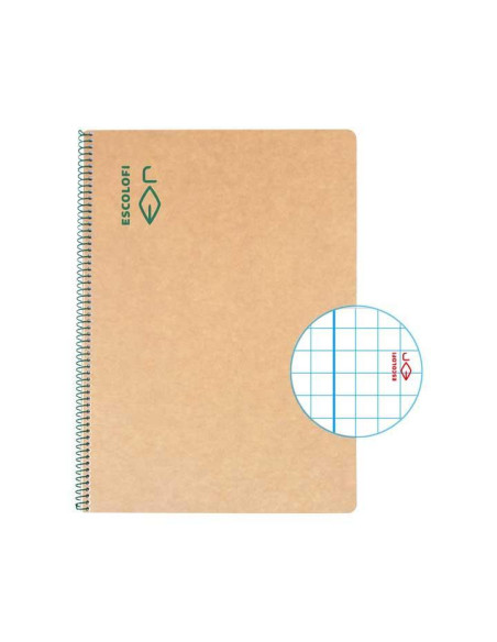 CUADERNO ESPIRAL 50h ESCOLOFI "GREEN ESCOLAR" A4 4x4