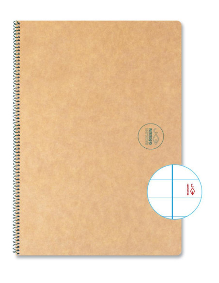 CUADERNO ESPIRAL 50h ESCOLOFI "GREEN ESCOLAR" A4 HORIZONTAL
