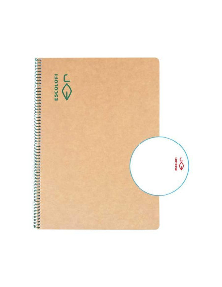 CUADERNO ESPIRAL 50h ESCOLOFI "GREEN ESCOLAR" A4 LISO