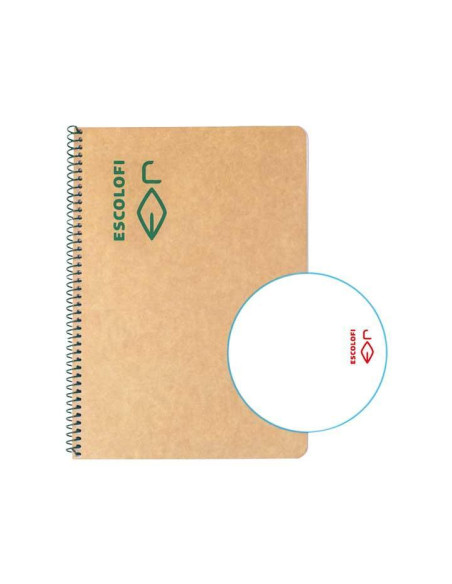 CUADERNO ESPIRAL 50h ESCOLOFI "GREEN ESCOLAR" A5 LISO