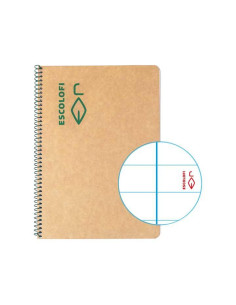 CUADERNO ESPIRAL 50h ESCOLOFI GREEN ESCOLAR A5 HORIZONTAL