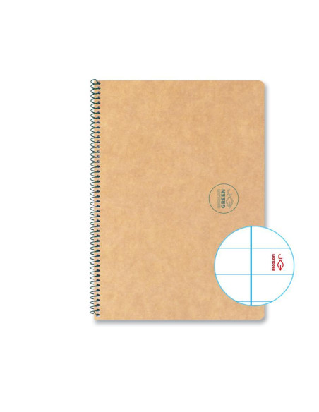 CUADERNO ESPIRAL 50h ESCOLOFI "GREEN ESCOLAR" A5 HORIZONTAL