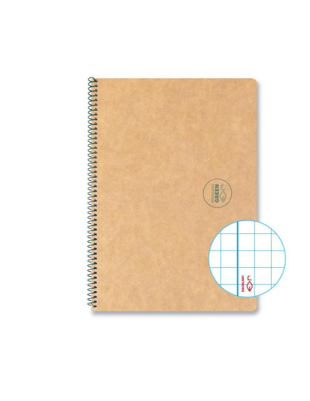 CUADERNO ESPIRAL 50h ESCOLOFI GREEN ESCOLAR A5 5x5