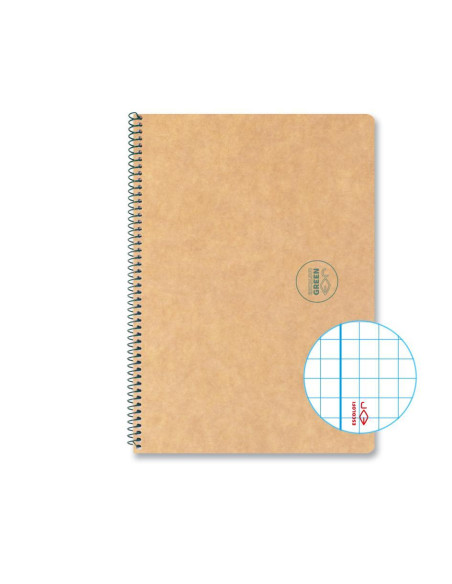 CUADERNO ESPIRAL 50h ESCOLOFI "GREEN ESCOLAR" A5 4x4