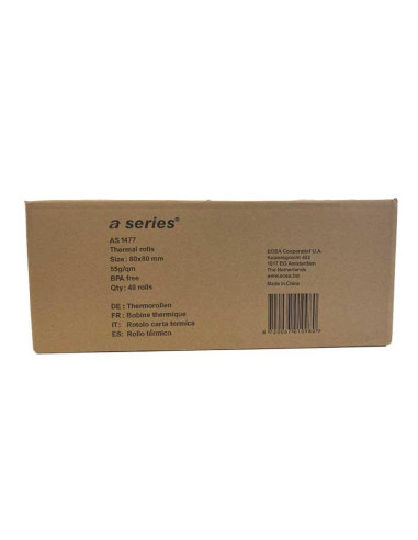 PAQUETE 8 ROLLOS PAPEL CALCULADORA TÉRMICO 80X80 55gr