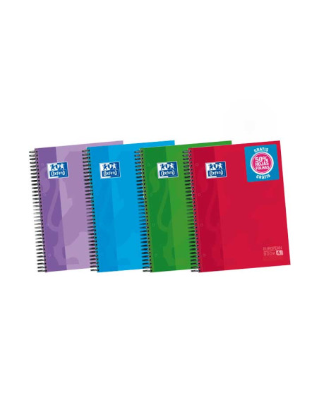 CUADERNO OXFORD EUROPEANBOOK 4 CON 3 SEPARADORES A4 120h COLORES VIVOS