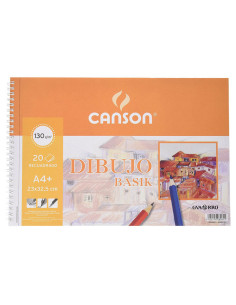 BLOC 20h CANSON DE DIBUJO BASIK 130gr A4  MICROPERFORADO CON RECUADRO