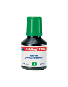 EDDING FRASCO DE TINTA T25 PARA ROTULADOR PERMANENTE 30ML VERDE