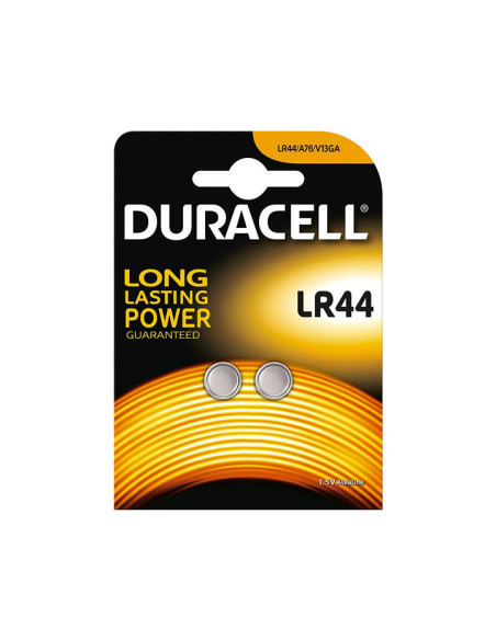DURACELL PILA ALCALINA ESPECIAL LR44 DE BOTÓN 15 V -BLISTER 2U-