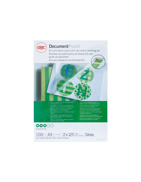FUNDA PLASTIFICAR GBC 303x426 A3 125 PAQUETE de 100