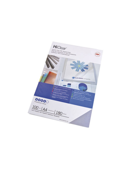 TAPA de ENCUADERNAR GBC PVC TRANSPARENTE A3 018 mm CRISTAL PACK de 100