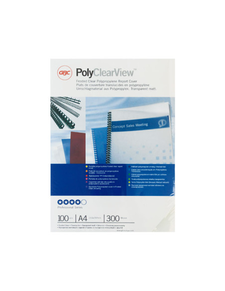 CAJA 100 CUBIERTAS GBC POLYCOVERS 300 MICRAS