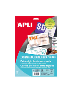 PAQUETE 100h TARJETAS DE VISITAS APLI 250gr EXTRA RÍGIDO