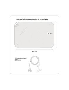 MAMPARA DE PROTECCIÓN ANTICONTAGIO SUSPENDIDA 90x60cm