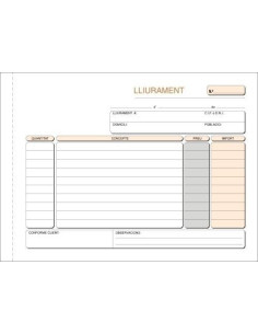 TALONARIO LOAN ENTREGAS 4 APAISADO TRIPLE AUTOCOPIA CATALÁN