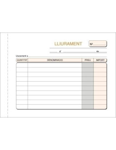TALONARIO LOAN ENTREGAS 8 APAISADO DUPLICADO AUTOCOPIA CATALÁN