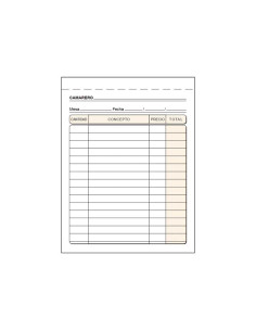 TALONARIO LOAN CAMAREROS 8 TRIPLE AUTOCOPIA CASTELLANO