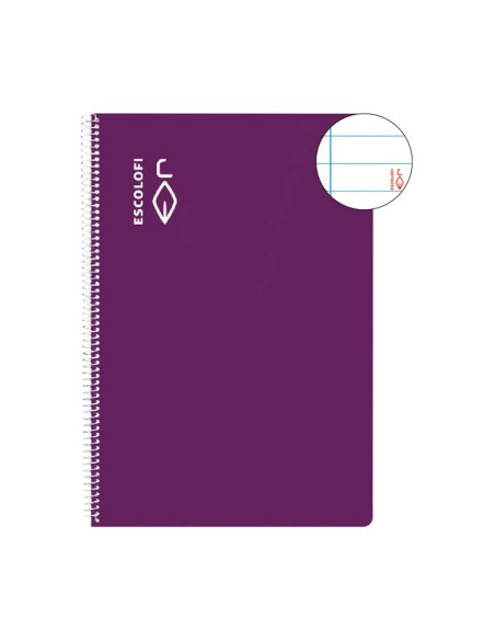 CUADERNO ESPIRAL 100h ESCOLOFI F HORIZONTAL CON MARGEN