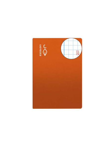 LIBRETA ESCOLOFI 4 50h CUADRIC6x6 70g CMARGEN NARANJA