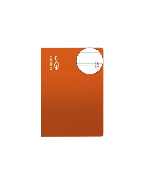 LIBRETA ESCOLOFI 4 50h PAUTA 25 CMARGEN NARANJA