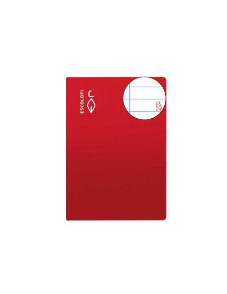 LIBRETA ESCOLOFI 4 50h HORIZONTAL 70g CMARGEN ROJO