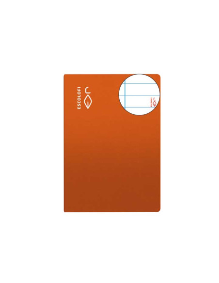 LIBRETA ESCOLOFI 4 50h HORIZONTAL 70g CMARGEN NARANJA