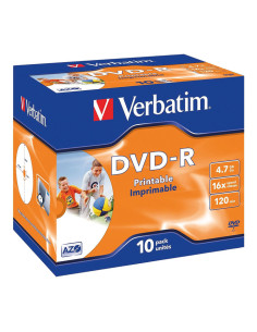 SLIM CASE 10 DVD-R VERBATIM 16X 47GB ADVANCED IMPRIMIBLE