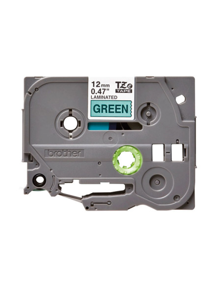 BROTHER CINTA ROTULADORA LAMINADA VERDE SOBRE NEGRO DE 12MMX8M