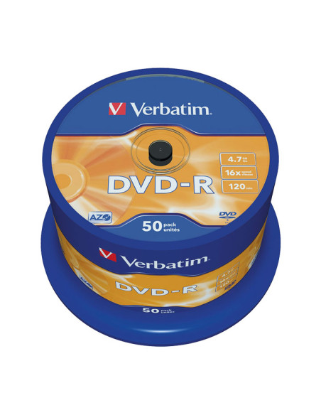 BOBINA 50 DVD-R VERBATIM 16X 47GB ADVANCED AZO