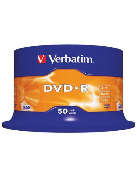 BOBINA 50 DVD-R VERBATIM 16X 47GB ADVANCED AZO