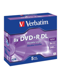 PACK 5 DVDR VERBATIM 8X 85GB ADVANCED DOBLE CAPA