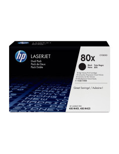 PACK DE AHORRO DE 2 CARTUCHOS DE TÓNER ORIGINAL LASERJET HP 80X DE ALTA CAPACIDAD