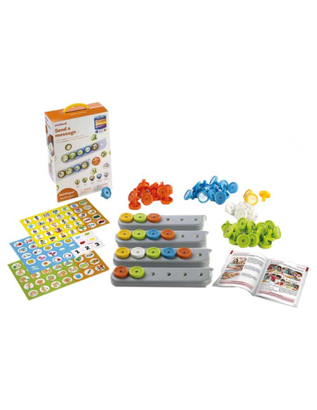 JUEGO MINILAND SEND A MESSAGE 4-7 AÑOS 4 Bases de juego  64 pinchos  105 pictogramas  guia didactica