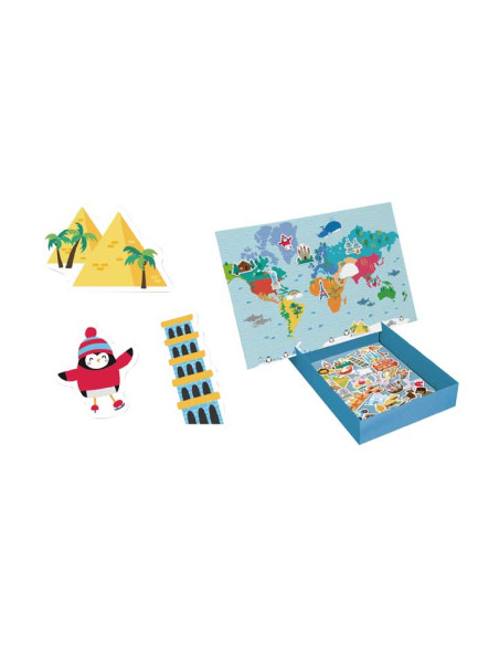 JUEGO MAGNETICO APLI MAPA MUNDI 40 PIEZAS