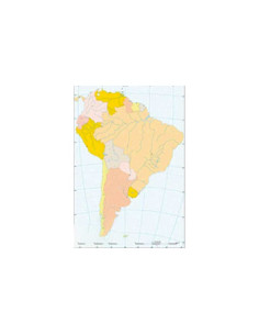 PACK 50 MAPAS MUDOS EN COLOR POLÍTICO AMÉRICA DEL SUR