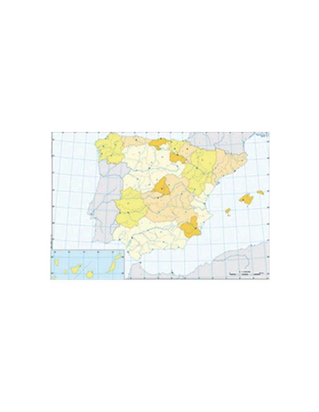 PACK 50 MAPAS MUDOS EN COLOR POLÍTICO ESPAÑA