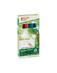 CAJA 4 MARCADORES PARA PIZARRA BLANCA EDDING 25 ECOLINE