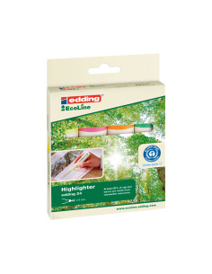 ESTUCHE 4 MARCADORES FLUORESCENTE EDDING 24 ECOLINE