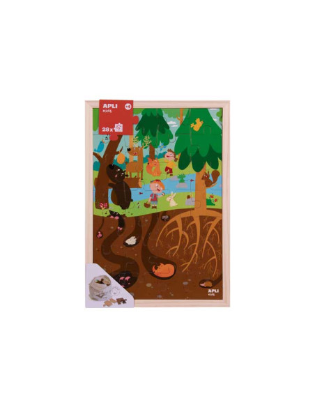 PUZLE EDUCATIVO APLI KIDS NIVELES 28 PIEZAS EL BOSQUE