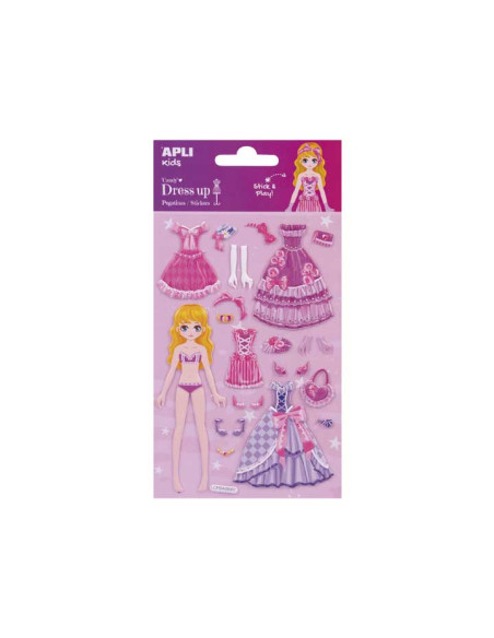 BLÍSTER PEGATINAS APLI KIDS DRESS UP CANDY