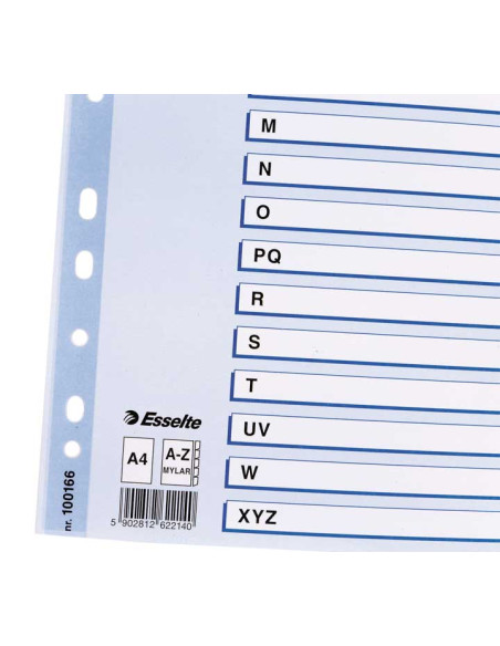 ÍNDICE ESSELTE CARTÓN MYLAR A-Z