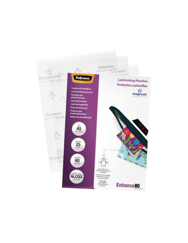 PACK 25 FUNDAS BRILLO FELLOWES PARA PLASTIFICAR A5 80 MICRAS
