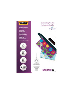 PACK 25 FUNDAS BRILLO FELLOWES PARA PLASTIFICAR A3 80 MICRAS 2