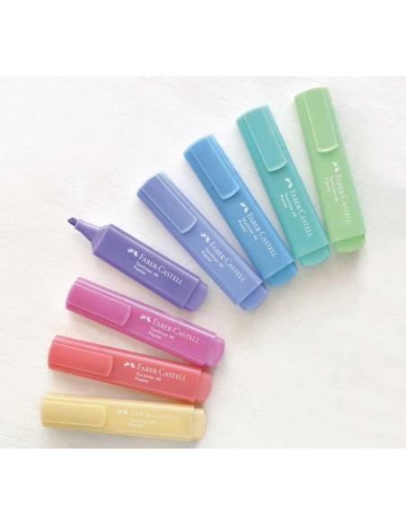 ESTUCHE 8 MARCADORES FLUORESCENTE FABER CASTELL TEXTLINER 1546 PASTEL