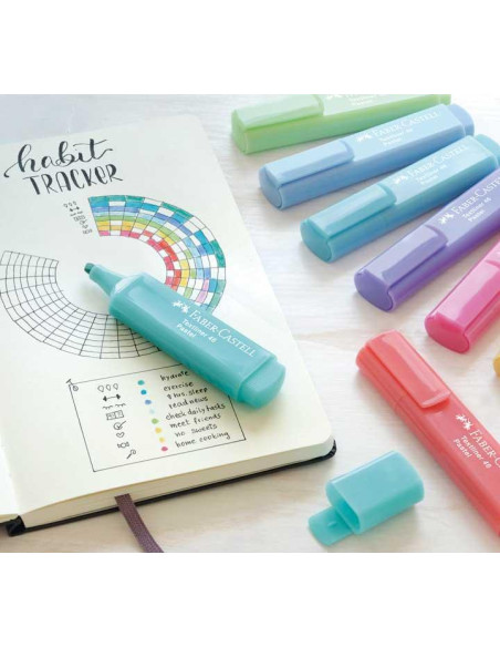 ESTUCHE 8 MARCADORES FLUORESCENTE FABER CASTELL TEXTLINER 1546 PASTEL