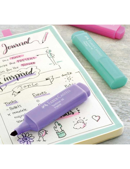 ESTUCHE 8 MARCADORES FLUORESCENTE FABER CASTELL TEXTLINER 1546 PASTEL