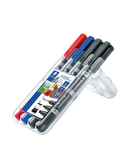 ESTUCHE 4 ROTULADORES STAEDTLER LUMOCOLOR PERMANENTE 348 DUO