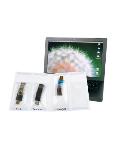 FUNDA USB 3L PP 525x90 ADHESIVAS CON CARPETILLA ORGANIZADORA BOLSA DE 10